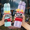 1PC Drag Racing Sport Car 750ml Color Plastic Sports Water Bottle Leakproof Flip Straw Lid Suitable for Sports Office Home Use
