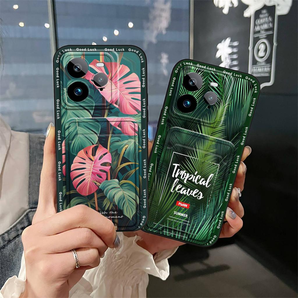 Durable Silicone Phone Case For Realme GT7 Pro Card Slot Full Wrap Cartoon Fashion Design Anti-dust Dirt-resistant Cute