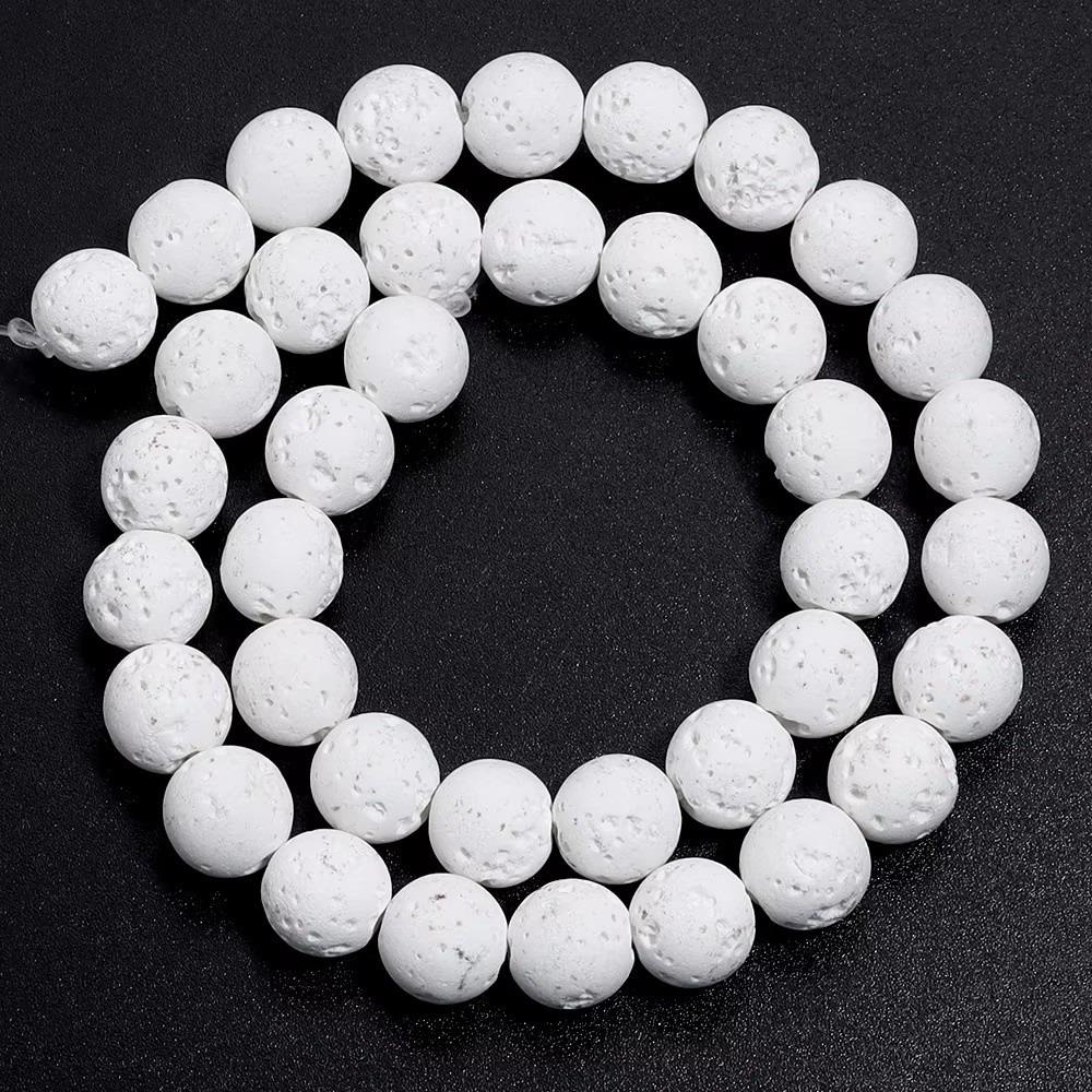 DIY Round Beads Multiple Sizes Loose Beads Fashion Volcanic Lava Beads Jewelry Making