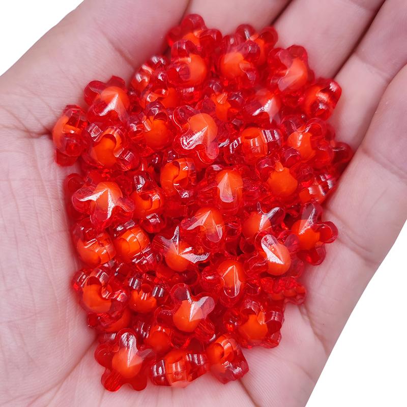 Double Layer 20Pcs For Jewelry Making Flower Loose Beads Pendant Transparent Necklace Bracelet DIY Crafts Wholesale