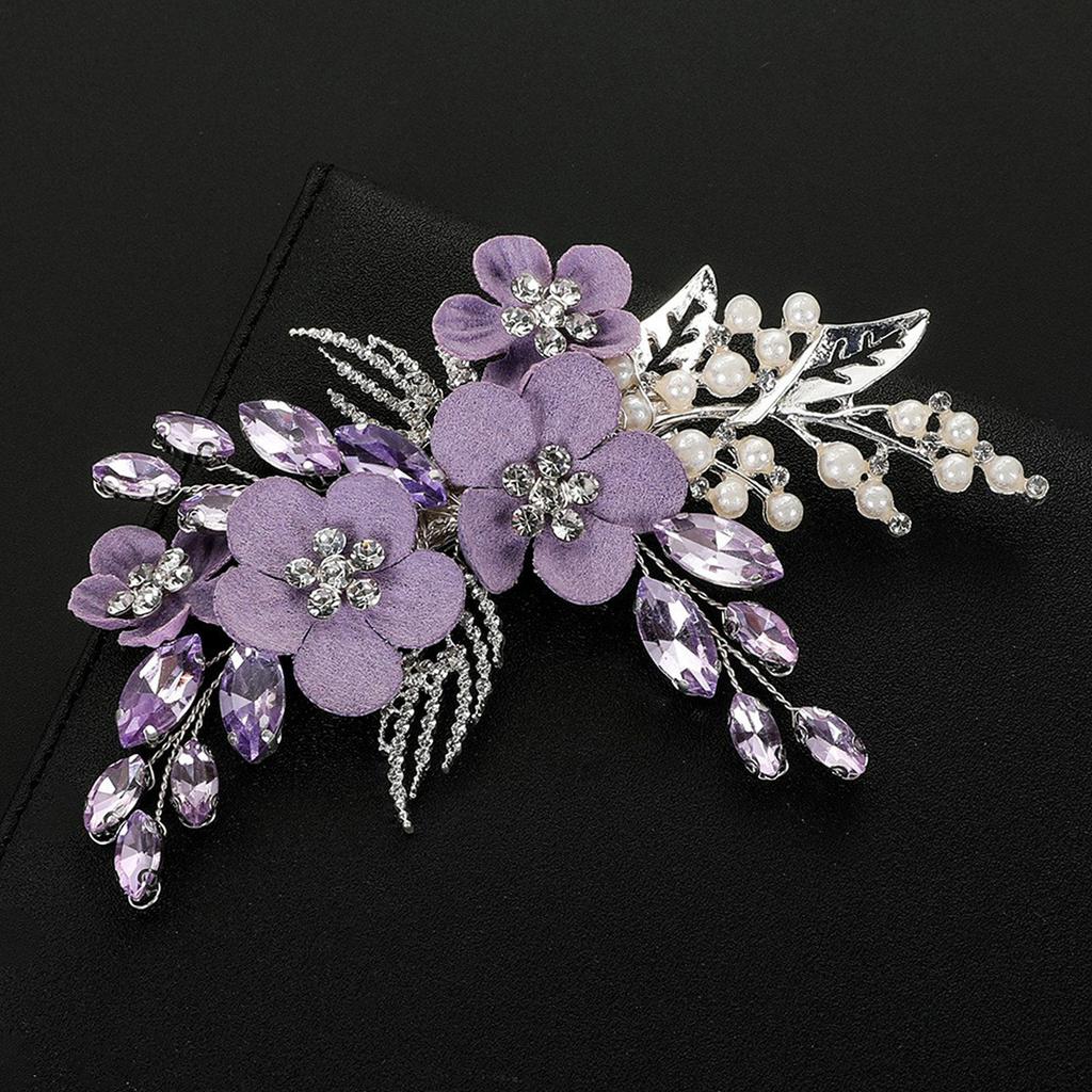 Crystal Flower Hairpiece With Rhinestone Design Wedding Bridal Jewelry Accessories For Woman