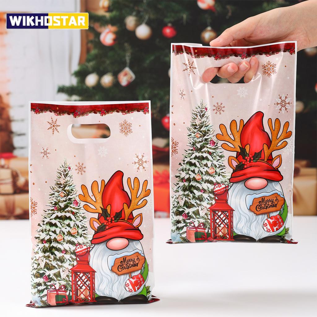 10/25/50pcs Christmas Cute Gift Bags Christmas Party Decoration 2025 Xmas Santa Claus Handbags New Year Gift 2026