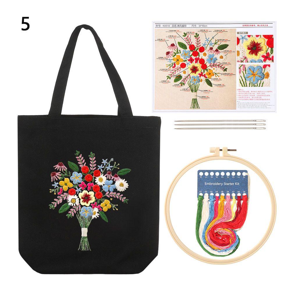Pattern Canvas Carrying Bag Cloth Threads Tools Cross Stitch Sewing Needlepoint Kits Embroidery Kit
