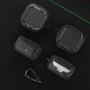 Premium Carbon Fiber Texture Protective Case for Samsung Galaxy Buds4/4pro Soft Rubber TPU Anti-drop Corner Cover+Metal Buckle