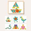 Creative Magnetic Geometric Puzzle Blocks Set Wooden Puzzles Kindergarten Classic Educational Montessori Tangram Toys for Kids