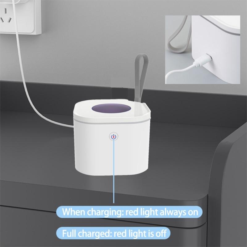 Portable Pacifier Sterilizer Case UVC Light Cleaning Box Convenient USB C Rechargeable for Denture Straw Nipple