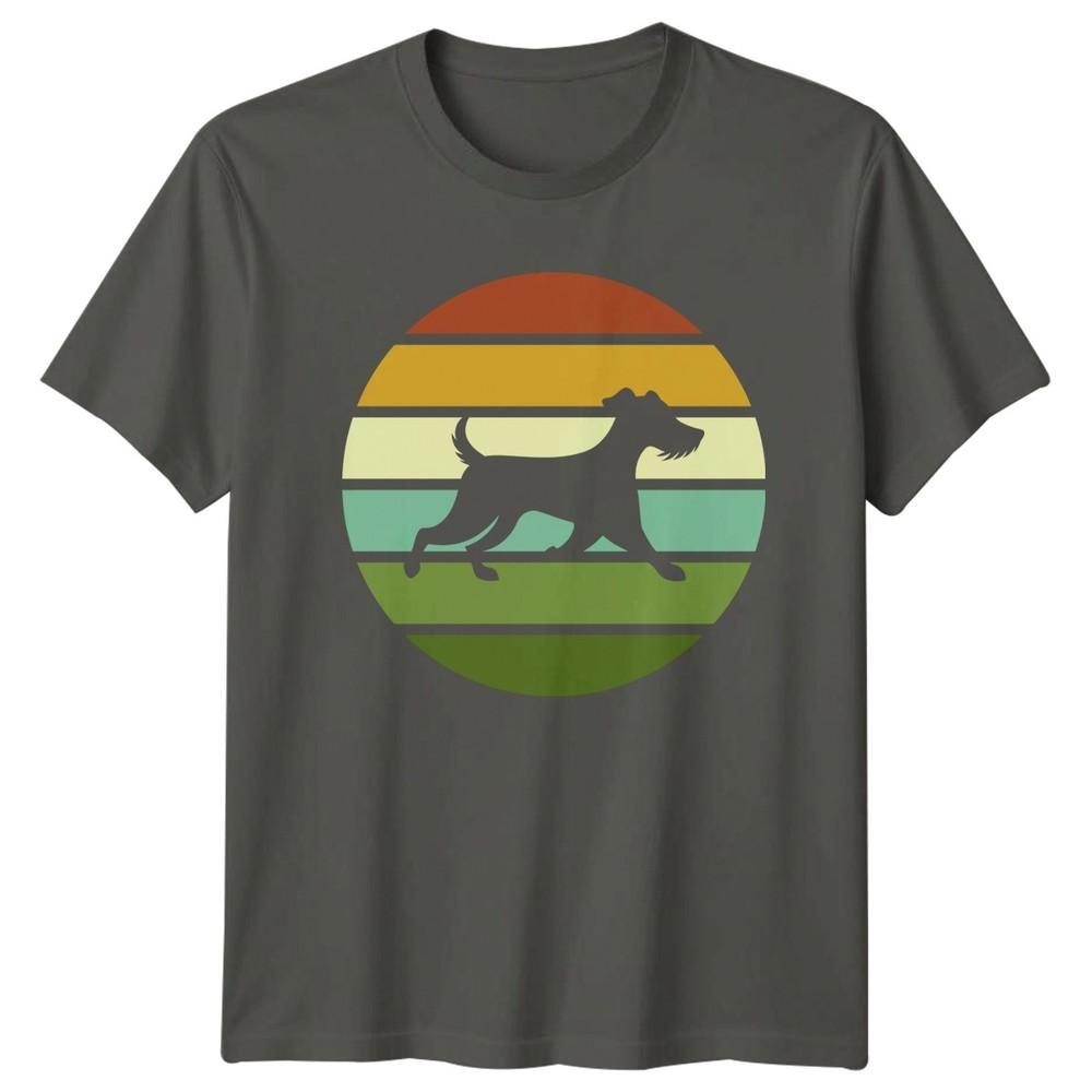 Retro Vintage Sunset Schnauzer Dog TShirt Terrier Breed Dog Owner