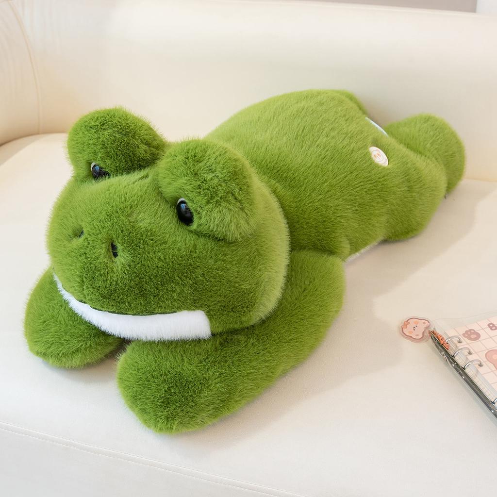 Hot Simulation Giant Frog Plush Toy Stuffed Animals Plushies Green Lying Frogs Throw Pillow Cushion Home Deco for Kids Gift
