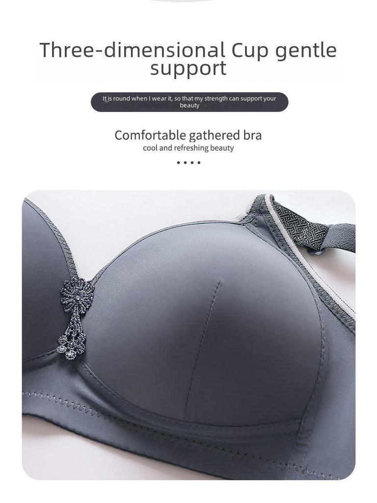 Cross-Border Smooth Push-Up Bra: Non-Magnetic, 3-Row Buckle Design for Middle-Aged & Elderly Moms