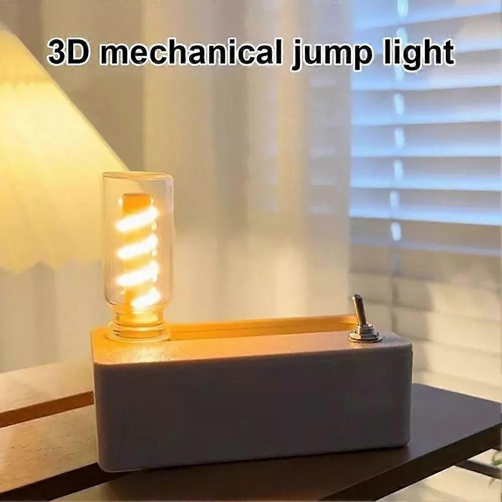 Rechargeable Night Lamp for Adult Kids, 3D Mechanical Jump Lights for Bedroom
