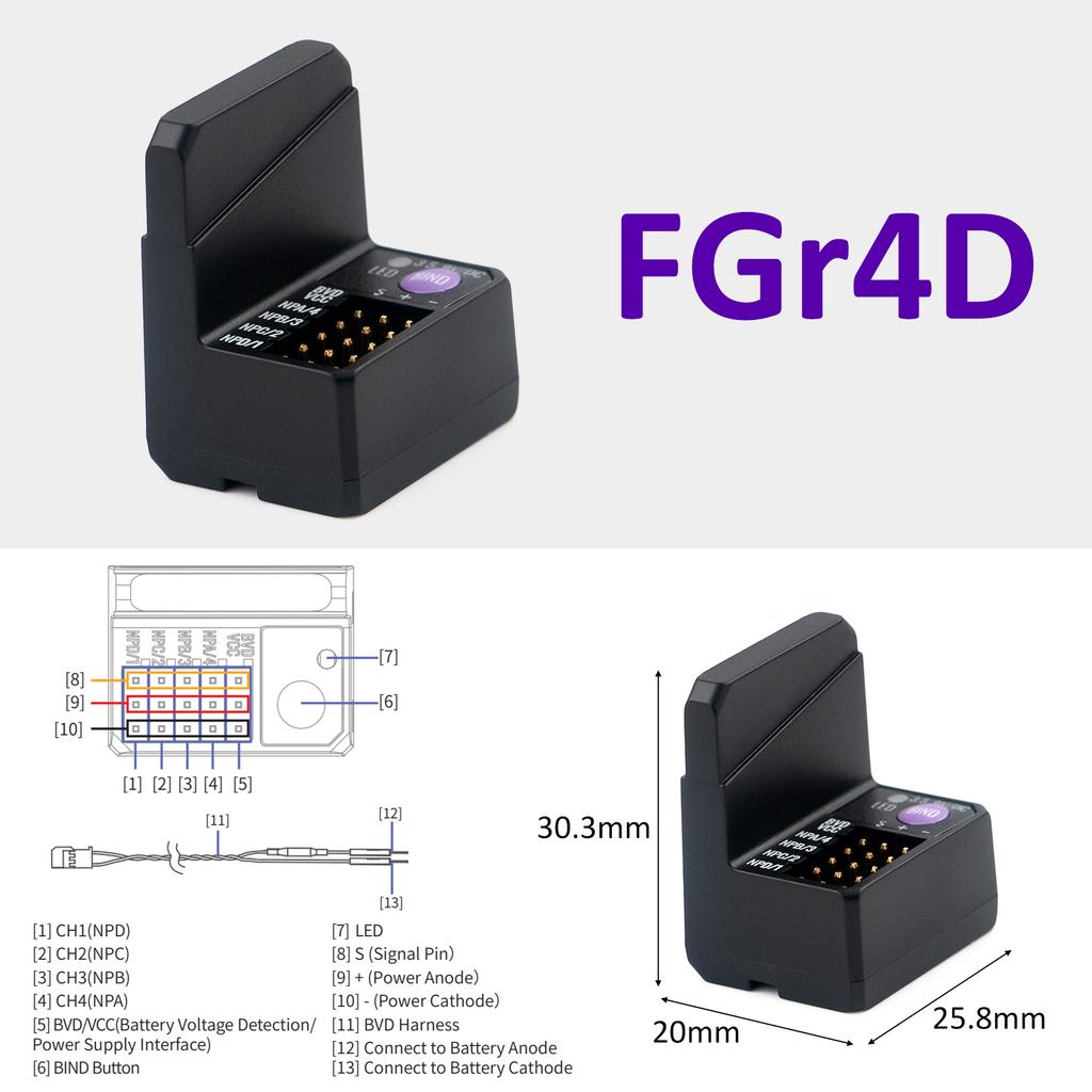 Приемник Flysky FGr4D, встроенная двойная антенна, выходной приемник PWM/PPM/i-BUS2/S.BUS/i-BUS для всех