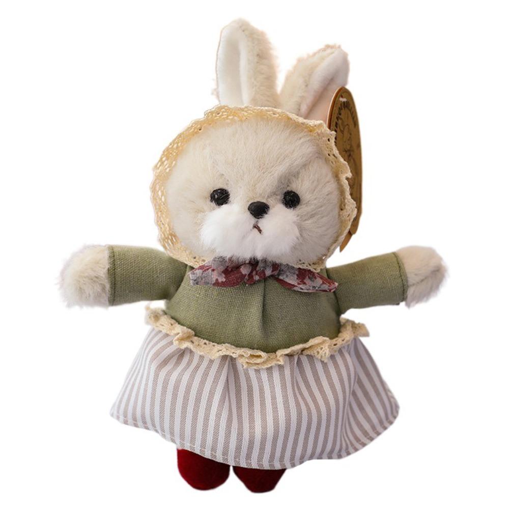 Rabbit Family Bunny Keychain with Clothes Plush Rabbit Key Ring Car Key Chain