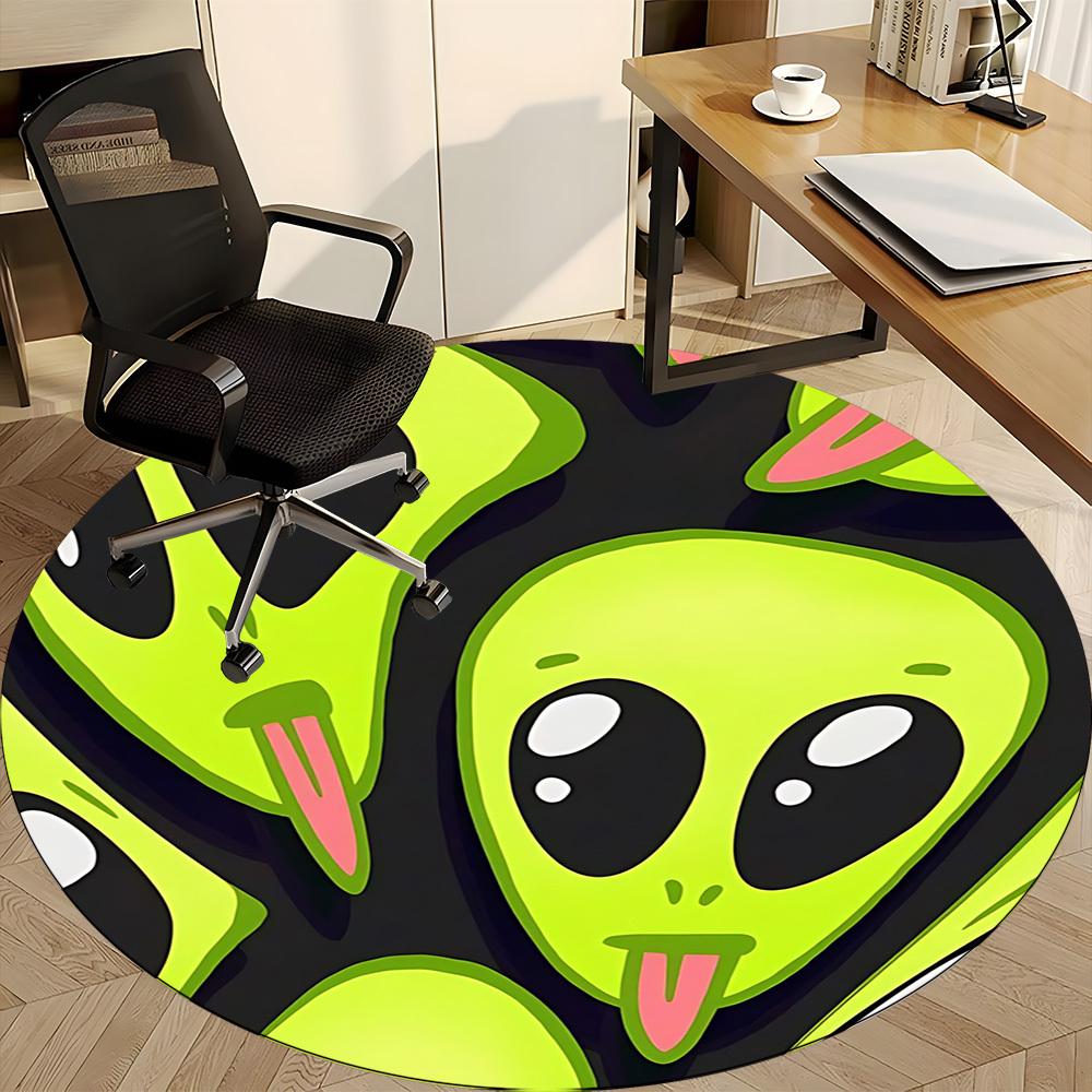 1PC Alien Face Chair Carpet for Office, Indoor Non-Slip Washable Carpet, Soft Comfortable Mat For Office Room yy250930243