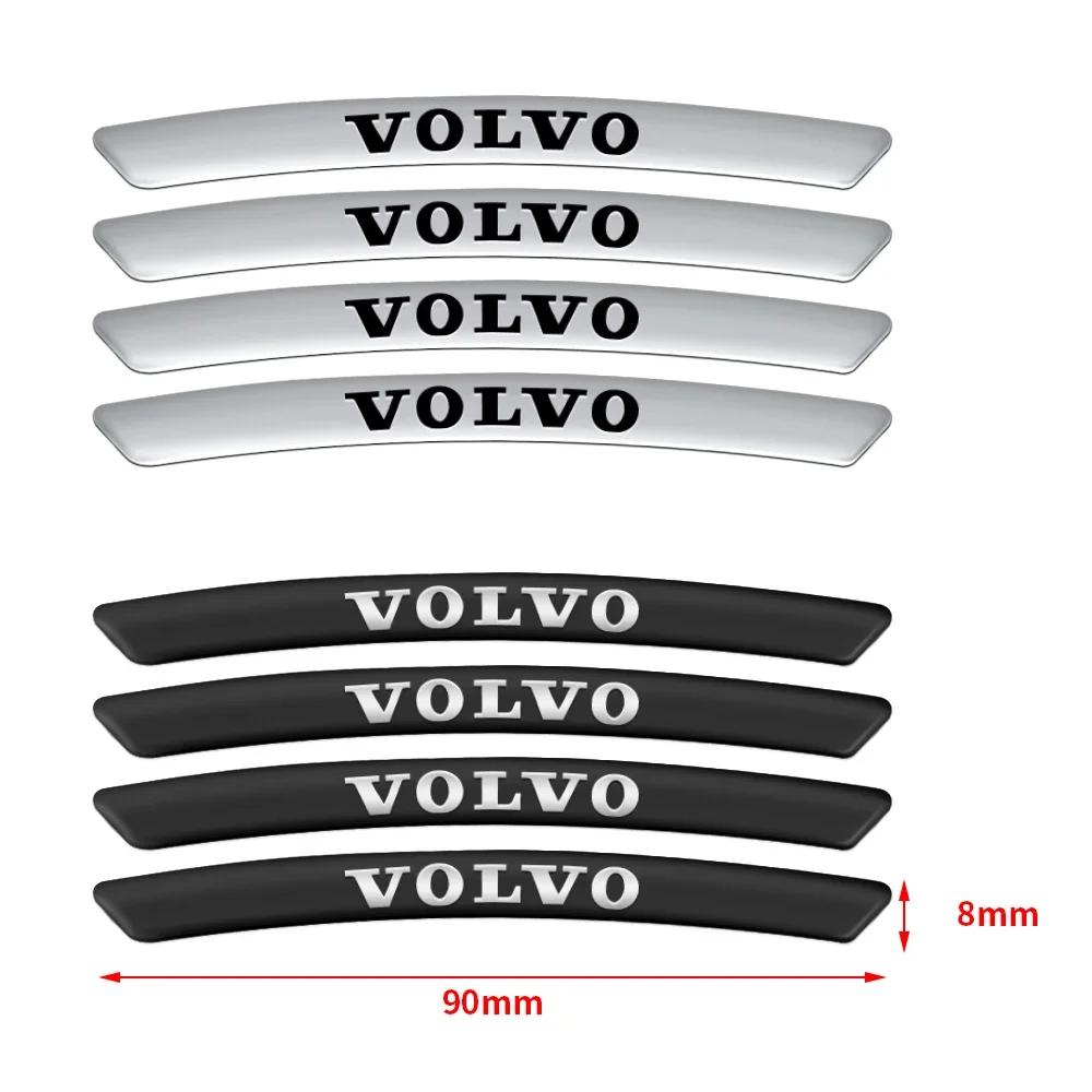 4pcs Aluminum Car Badges Wheel Rims Racing Hub Stickers Auto Decoration for Volvo V40 V50 S40 S80 XC60 S90 XC90 S60 XC40 C40