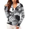 Women's Lightweight Zip Up Hoodie with Hood and Pockets Long Sleeve Camouflage Sun Protection Jacket for Outdoor Activities