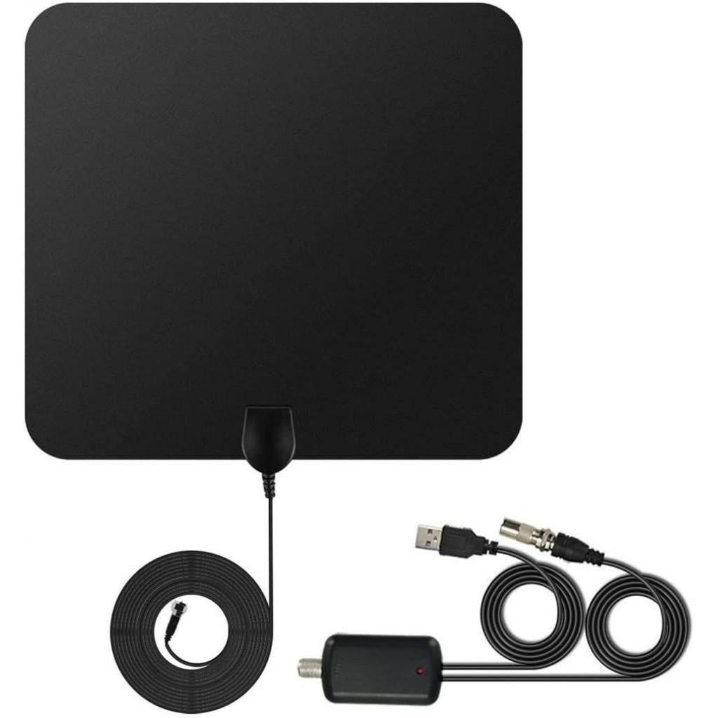 Antenne TV Intérieur Puissante,  Antenne TNT Intérieure Full HD HDTV Câble 4M/13FT de Haute Performance, Rayon de 80KM/50 Miles/