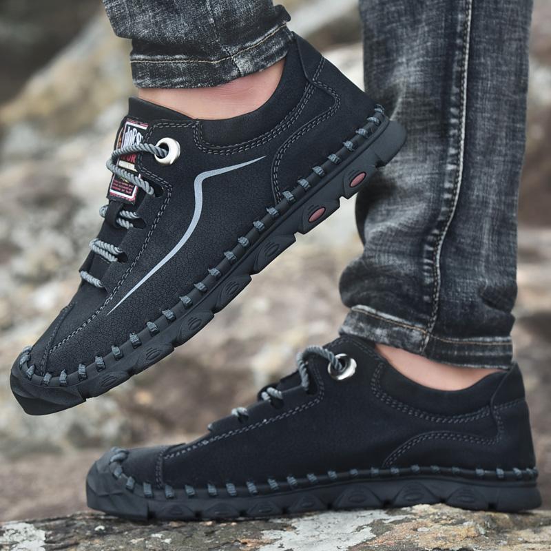 Hand Stitching Soft Sole Casual Leather Shoes Men Loafers Comfortable Driving Shoe Moccasins Man Flats Shoes