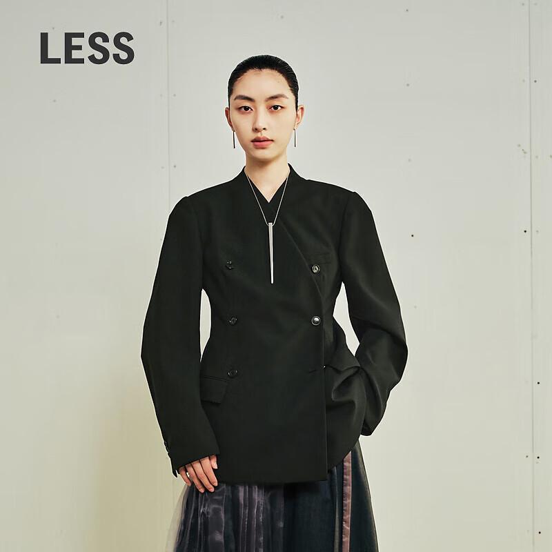 LESS Women's Merino Wool Double-Breasted Blazer