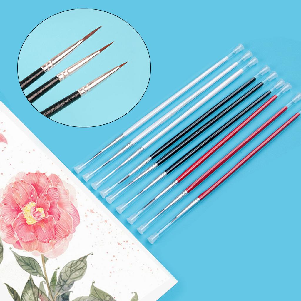 30 шт. 3 размера тонких кистей для рисования #0 #00 #000 нейлоновая кисть для рисования волос кисть для рисования мелких деталей принадлежности для рисования