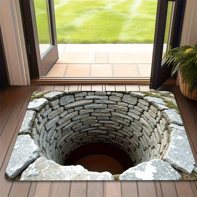 Коврик для двери с оптической иллюзией 60*90 см, 2D плоский приветственный коврик, подходит для внутреннего и наружного использования, идеально подходит для входных дверей, прихожих, спальни