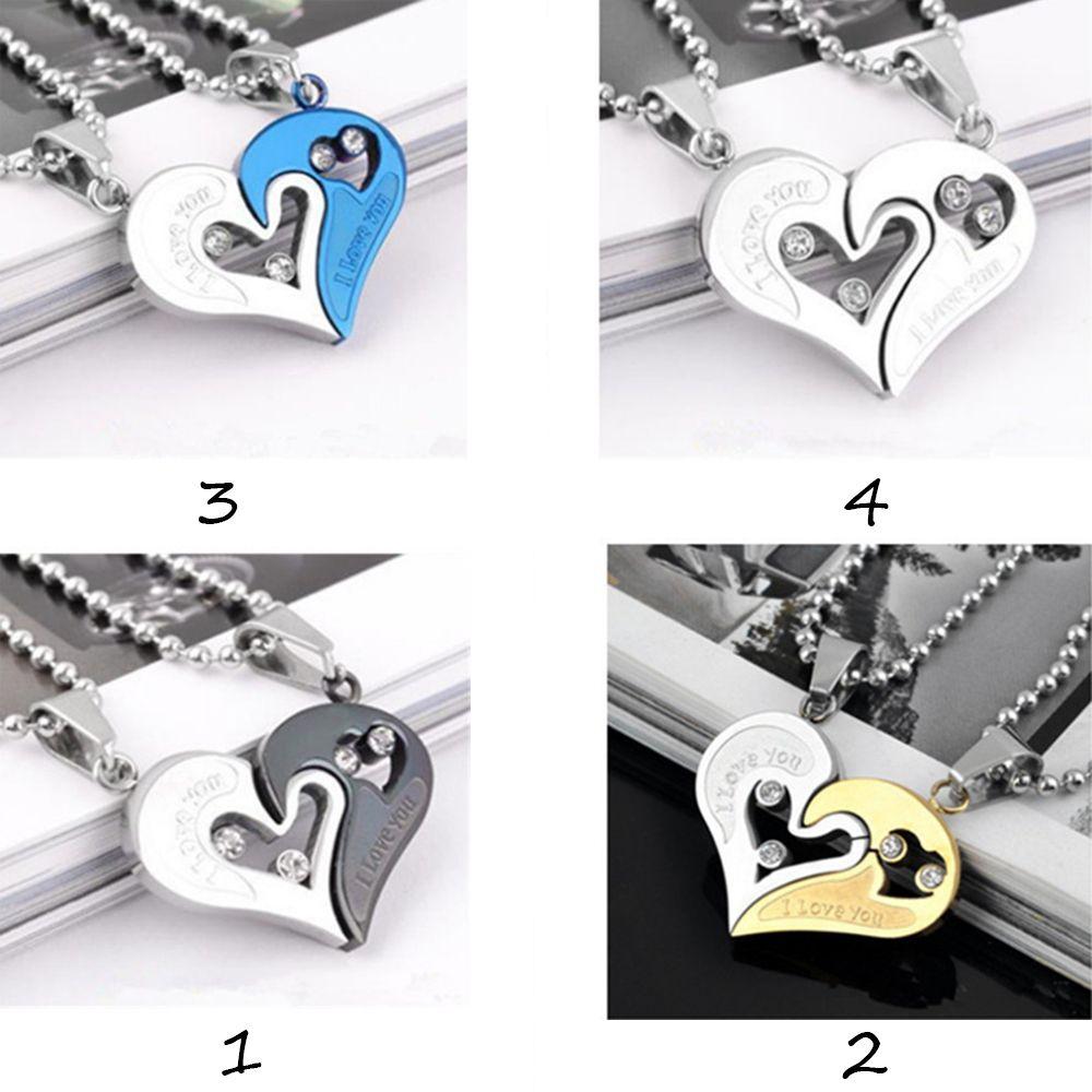 Unique Carved Design Fashion Friends Jewelry Gift Love Couple Necklace Necklace Heart -Shaped Pendant Pendant