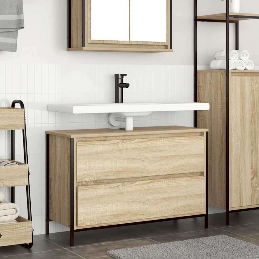 Washbasin Cabinet with Drawers Sonoma Oak