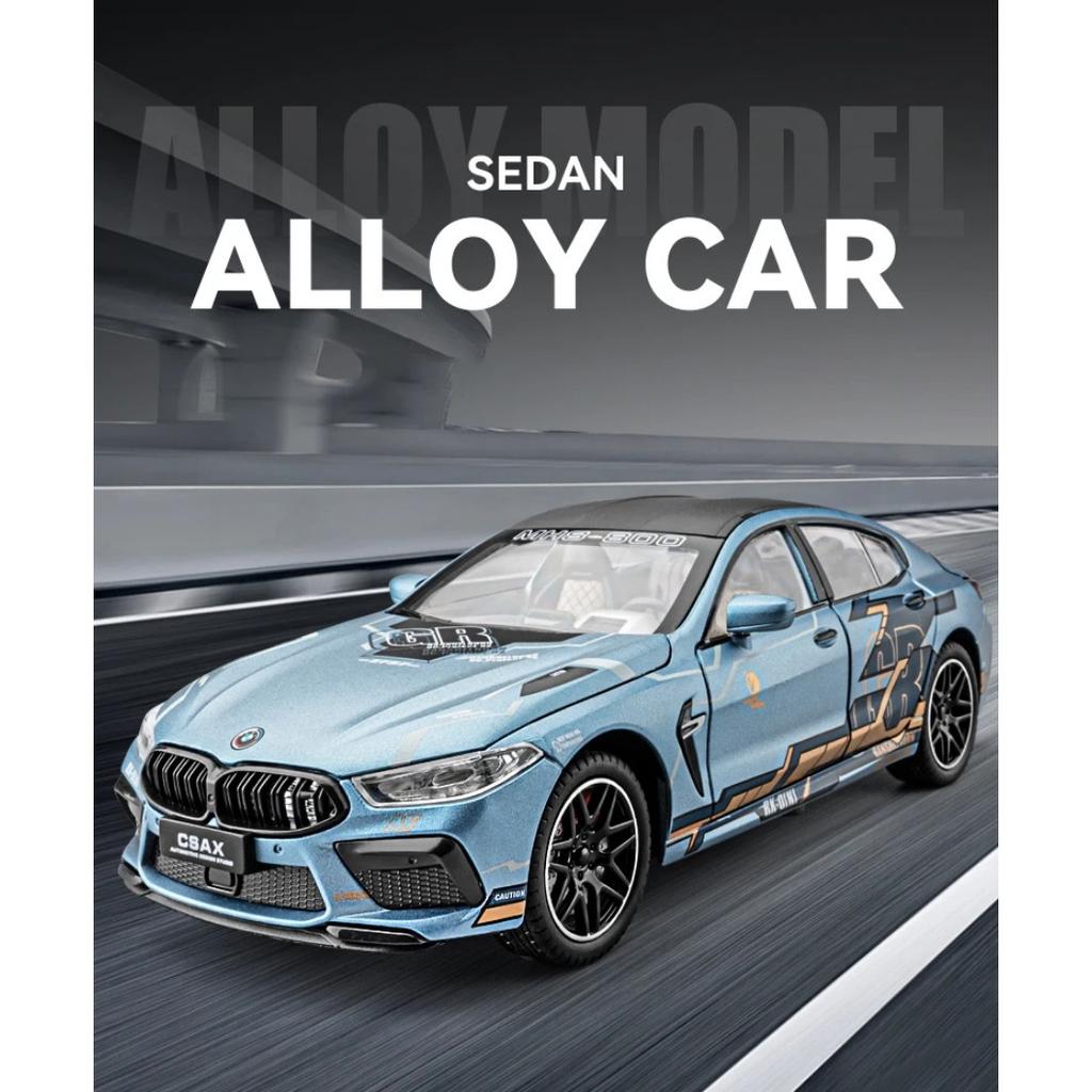 1/24 BMW M8 MANHART Supercar Модель легкосплавного автомобиля Звук и свет Инерционный механизм Детская игрушка Коллекционные предметы Подарок на день рождения