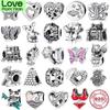 100 %Authentic 925 Sterling Silver Beads Unicorn Butterfly Koala Bikini Ring Charms For Jewelry Making Silver Original Bracelet