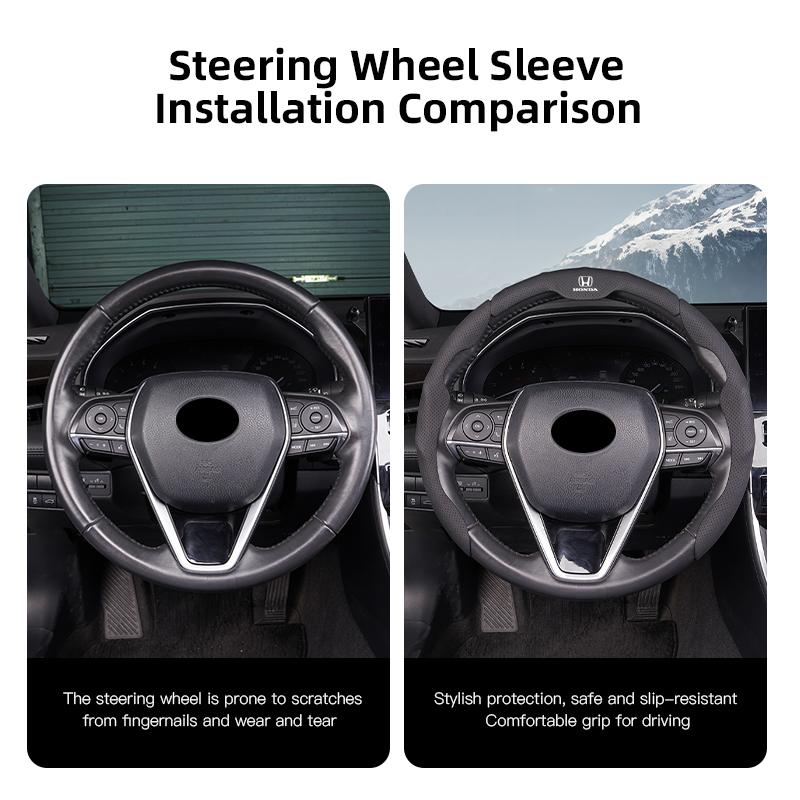 Lightweight Non-slip Steering Wheel Cover For Honda Civic FIT Accord Prelude CRV 5th City CRZ CRX Jazz HRV Pilot Odyssey Insight