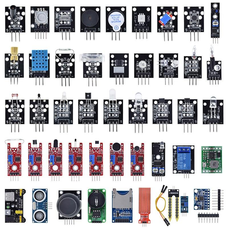 Для Arduino 45 видов датчиков Цифровой Датчик Температуры Влажности RGB LED Почвы Звуковой Сигнализатор Ультразвуковой Датчик Капель Дождя Модуль DHT11