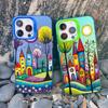 Красочный Лесной Город Чехол для Телефона для Iphone 16 13 12 Pro Max 13 Mini 11 15 14 Pro Max Plus Модный Лазерный Ударопрочный Задний Чехол