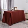 Solid Color Design Wrinkle-Resistant Lace Detail Conference Room Table Cover