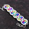Радужный солнечный кварцевый браслет-друзи, ювелирные изделия ручной работы, браслет из стерлингового серебра 925 пробы, регулируемый браслет-цепочка, браслет из драгоценных камней, свадебные подарки