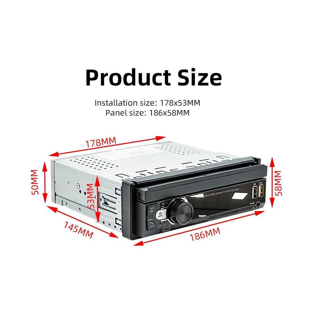 9901C 7-дюймовая беспроводная автомобильная стереосистема с Bluetooth 5.1, радио CarPlay и Android, автомобильное FM-радио, MP5-плеер