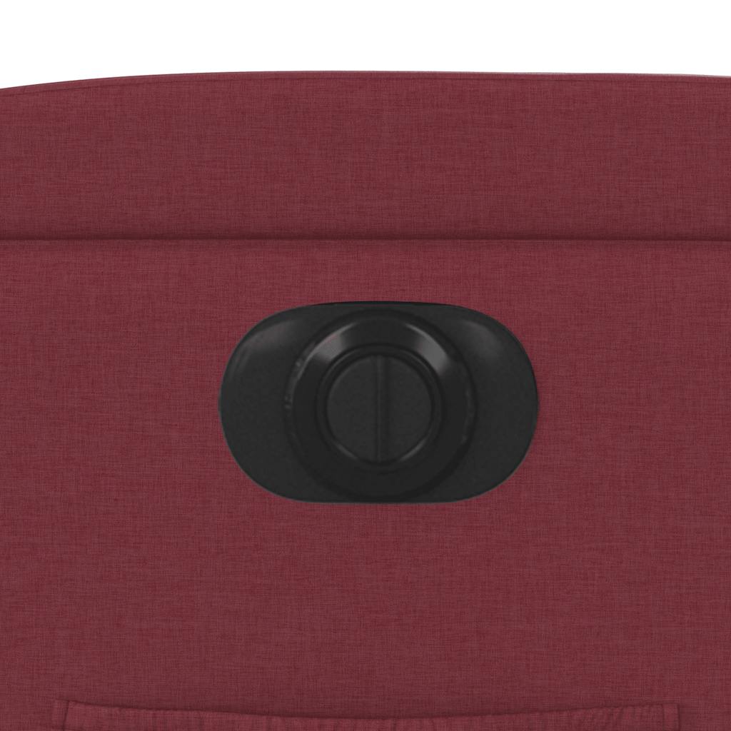 Electric Recliner Chair Wine Red Fabric
