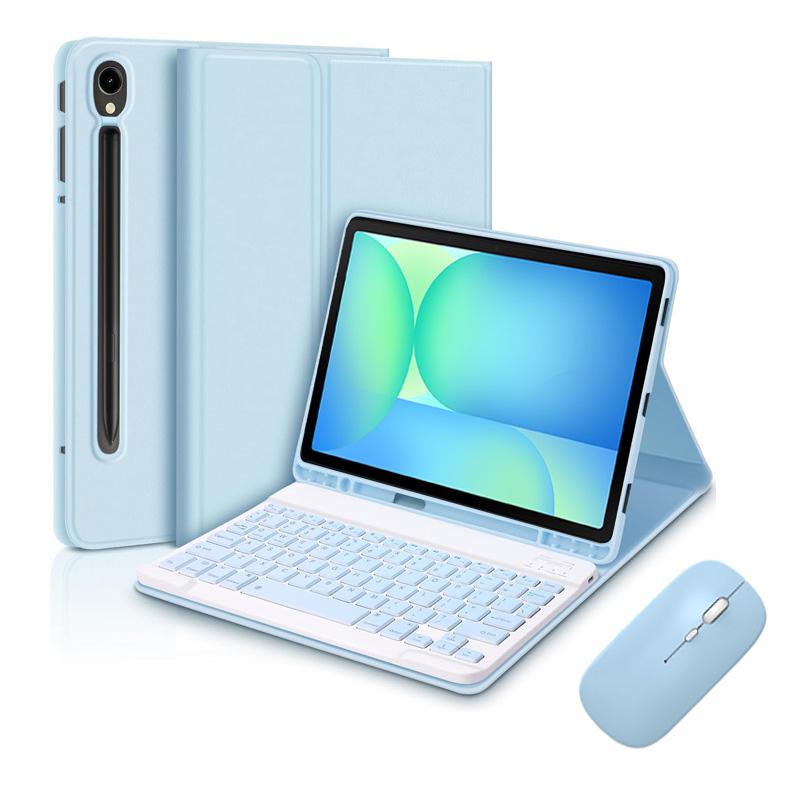Чехол-клавиатура для планшета Samsung Galaxy Tab S10 FE / S9 FE / S9 / S8 / S7 10,9 дюйма / 11 дюймов с держателем для стилуса