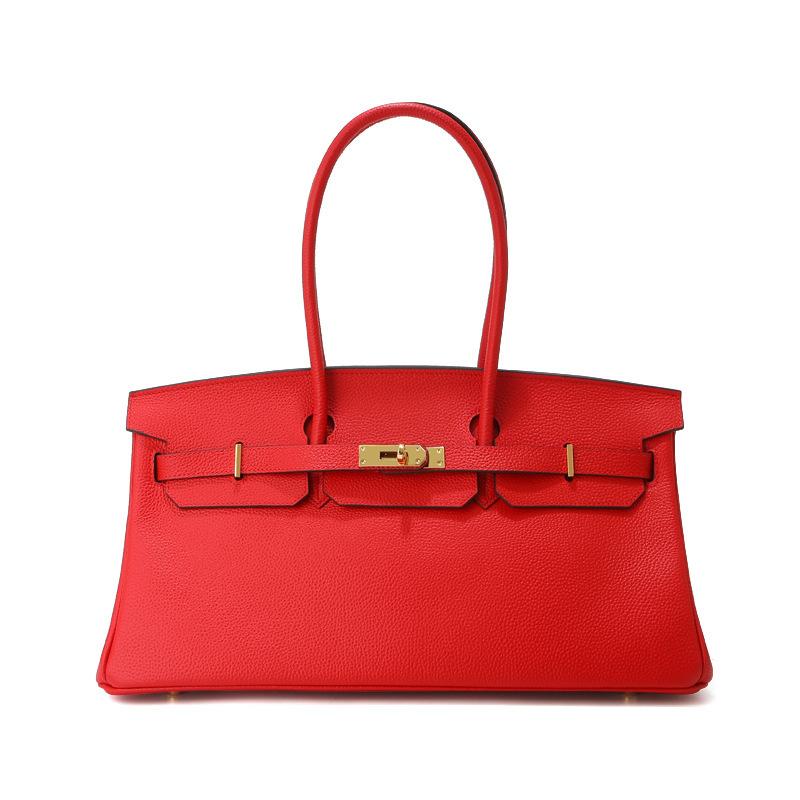Horizontal 40cm Top Layer Cowhide Leather Women's Bag Large Capacity Handbag High-end Commuting Versatile Crossbody