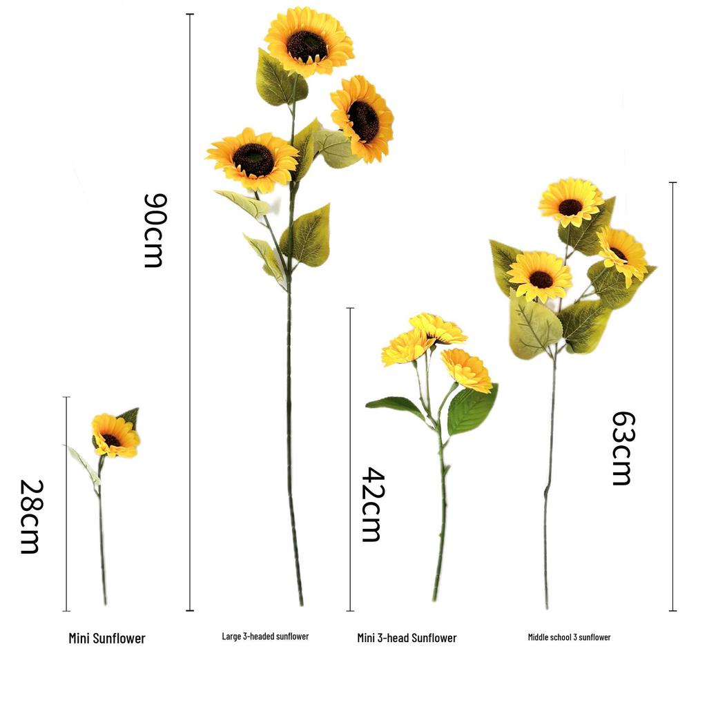 Букет подсолнухов - Искусственные шелковые цветы для украшения гостиной, офиса, спальни