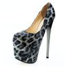 Сексуальные женские туфли на платформе с леопардовым принтом, модные туфли на очень высоком каблуке 19 см, круглый носок, брендовые туфли для вечеринок в стиле фетиш, туфли-лодочки, большой размер 47