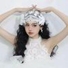 Pearls Beads Bride Headdress White Wedding Headwear Elegant Bridal Hat  Hair Jewelry