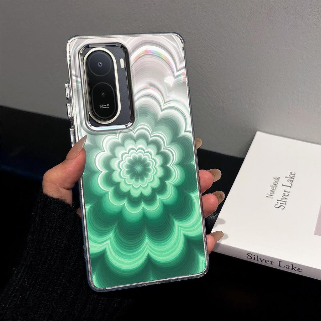 Чехол для Xiaomi Redmi A7 Pro, переливающийся градиентный цветочный прозрачный чехол, противоударная защита объектива камеры