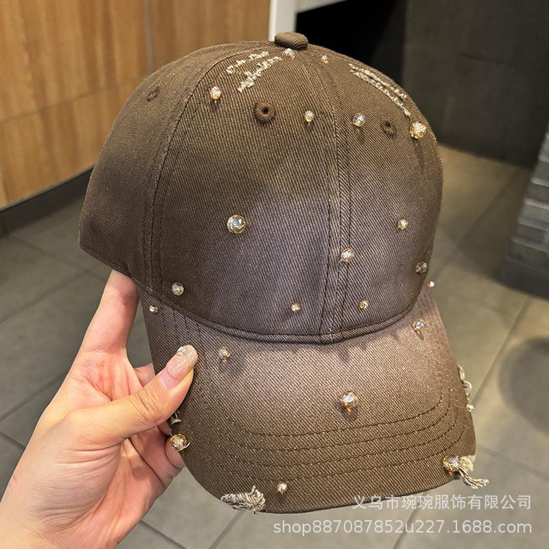 New Fashion Handmade Pearl Baseball Hat Men's and Women's Outdoor Travel Shade Sunscreen Sports Versatile Cap