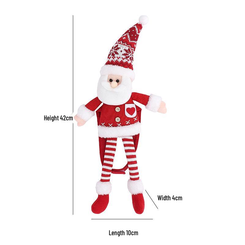Knitted Santa Claus Curtain Holder Pendant for Christmas Decorations In Hotels