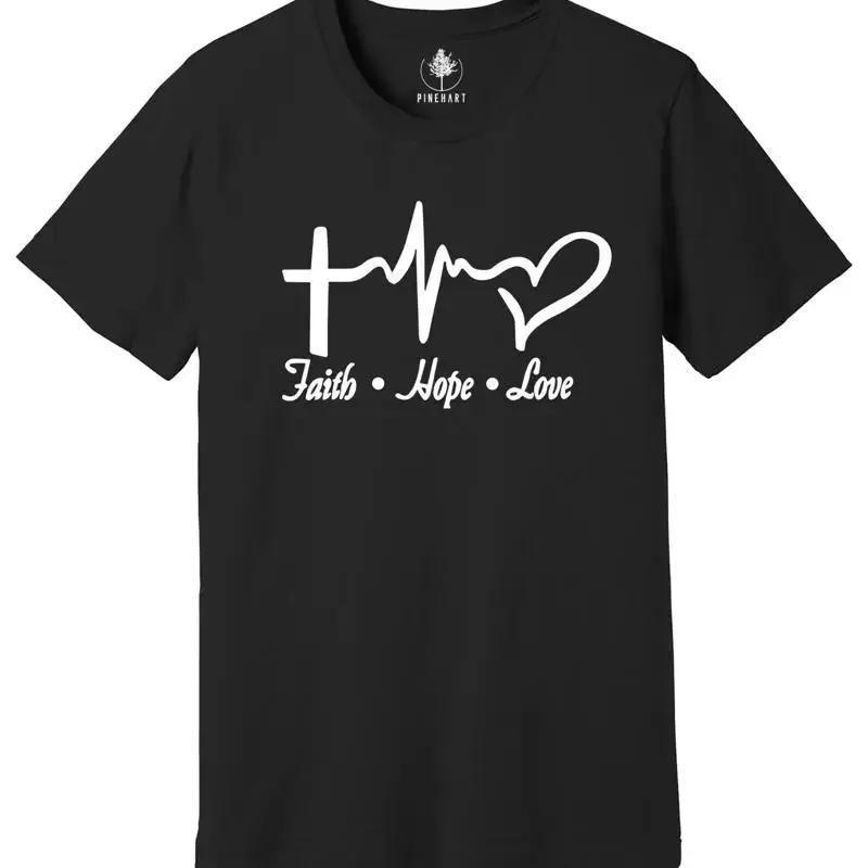 Faith Hope Love T Shirt Christian Jesus Church Religious