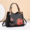 Женская вышитая сумка, универсальная модная женская сумка с вышитым цветком, большая вместимость, сумка через плечо