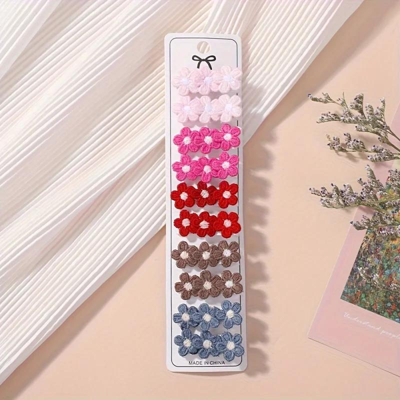 10Pcs/Set Baby Hair Clip Cute Mini Flower Hairpins for Toddler Children Girl Lovely Clips Barrettes Headwear Accessories Gifts