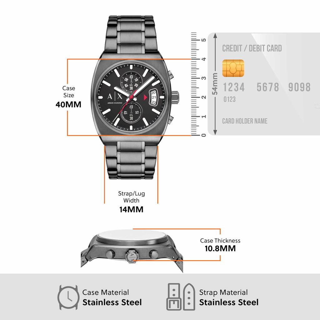 Мужские часы Armani Exchange AX2823 Серые AX,