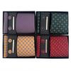 Paisley Men'S Tie Square Cuff Tie Clip Gift Box Set Business Casual Tie Black Gift Box