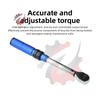 Bicycle Torque Wrench Set 1/4 Inch Drive 2-24 N·m Adjustable Precise Click Ratchet Maintenance Kit for Bike Assembly