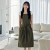 Waterproof Long Waist Apron Pure Color Kitchen Aprons Retro Florist Apron  For Kitchen Home Use